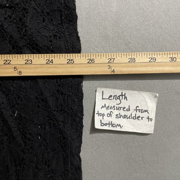 Maurices Lace Top Size M Sheer Black Stretch Whimsigoth Witchy Dark Romantic Y2K - Picture 7 of 7